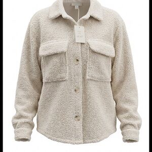 Women's Cream Sherpa Jacket